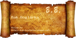 Bak Boglárka névjegykártya